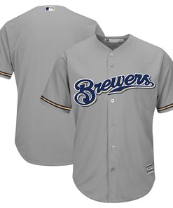 Men's Gray Milwaukee Brewers Team Official Jersey - Robokeg