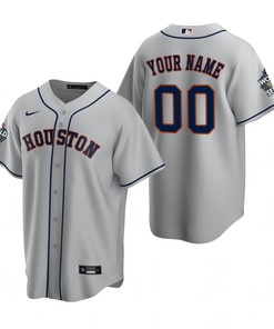 Men's Houston Astros Custom 00 Gray 2022-23 World Series Jersey - Robokeg