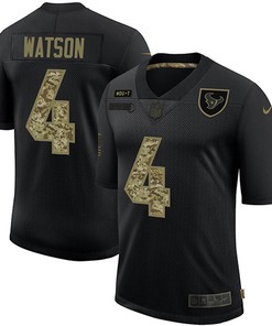 Mens Houston Texans #4 Deshaun Watson 2020 Black Camo Salute To Service Limited Stitched Nfl Jersey - Robokeg