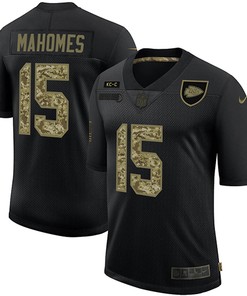 Mens Kansas City Chiefs #15 Patrick Mahomes Black Camo Salute To Service Limited Stitched Nfl Jersey - Robokeg