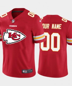 Mens Kansas City Chiefs Active Player Custom Red Team Big Logo Limited Stitched Jersey - Robokeg