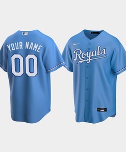 Men's Kansas City Royals 00 Custom Light Blue Alternate Jersey - Robokeg
