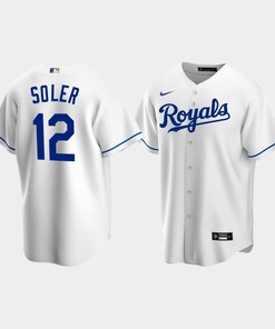Men's Kansas City Royals 12 Jorge Soler White Home Jersey - Robokeg