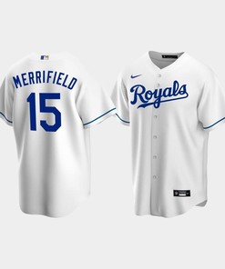 Men's Kansas City Royals 15 Whit Merrifield White Home Jersey - Robokeg