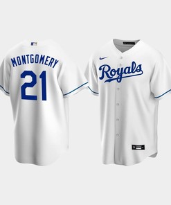 Men's Kansas City Royals 21 Mike Montgomery White Home Jersey - Robokeg