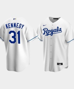 Men's Kansas City Royals 31 Ian Kennedy White Home Jersey - Robokeg