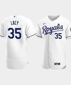 Men's Kansas City Royals 35 Asa Lacy White Home Jersey - Robokeg