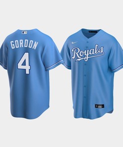 Men's Kansas City Royals 4 Alex Gordon Light Blue Alternate Jersey - Robokeg