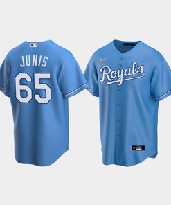 Men's Kansas City Royals 65 Jakob Junis Light Blue Alternate Jersey - Robokeg