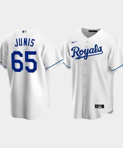 Men's Kansas City Royals 65 Jakob Junis White Home Jersey - Robokeg