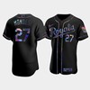 Men's Kansas City Royals Adalberto Mondesi 27 Black Golden Edition Holographic Jersey - Robokeg