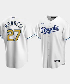 Men's Kansas City Royals Adalberto Mondesi 27 White Home Cool Base Jersey - Robokeg