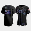 Men's Kansas City Royals Brad Keller 56 Black Golden Edition Holographic Jersey - Robokeg