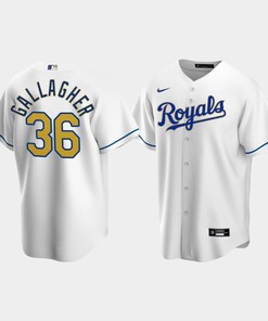 Men's Kansas City Royals Cam Gallagher 36 White Home Cool Base Jersey - Robokeg