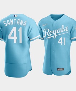 Men's Kansas City Royals Carlos Santana 41 2022-23 Powder Blue Jersey - Robokeg