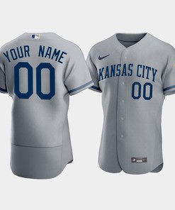 Men's Kansas City Royals Custom 2022-23 Gray Jersey - Robokeg