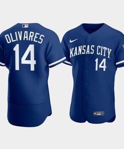 Men's Kansas City Royals Edward Olivares 14 2022-23 Blue Jersey - Robokeg