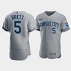 Men's Kansas City Royals George Brett 5 2022-23 Gray Jersey - Robokeg