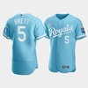 Men's Kansas City Royals George Brett 5 2022-23 Powder Blue Jersey - Robokeg