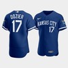 Men's Kansas City Royals Hunter Dozier 17 2022-23 Blue Jersey - Robokeg