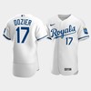 Men's Kansas City Royals Hunter Dozier 17 2022-23 White Jersey - Robokeg