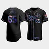 Men's Kansas City Royals Jakob Junis 65 Black Golden Edition Holographic Jersey - Robokeg