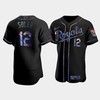 Men's Kansas City Royals Jorge Soler 12 Black Golden Edition Holographic Jersey - Robokeg