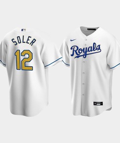 Men's Kansas City Royals Jorge Soler 12 White Home Cool Base Jersey - Robokeg