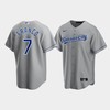 Men's Kansas City Royals Maikel Franco 7 Gray Road Cool Base Jersey - Robokeg
