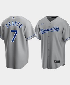 Men's Kansas City Royals Maikel Franco 7 Gray Road Cool Base Jersey - Robokeg