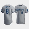 Men's Kansas City Royals Nicky Lopez 8 2022-23 Gray Jersey - Robokeg