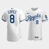 Men's Kansas City Royals Nicky Lopez 8 2022-23 White Jersey - Robokeg
