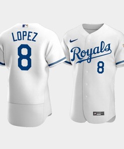 Men's Kansas City Royals Nicky Lopez 8 2022-23 White Jersey - Robokeg