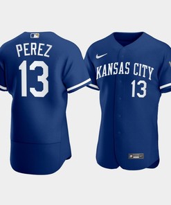 Men's Kansas City Royals Salvador Perez 13 2022-23 Blue Jersey - Robokeg