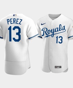 Men's Kansas City Royals Salvador Perez 13 2022-23 White Jersey - Robokeg