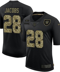 Mens Las Vegas Raiders #28 Josh Jacobs Black Camo Salute To Service Limited Stitched Nfl Jersey - Robokeg
