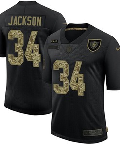 Mens Las Vegas Raiders #34 Bo Jackson Black Camo Salute To Service Limited Stitched Nfl Jersey - Robokeg