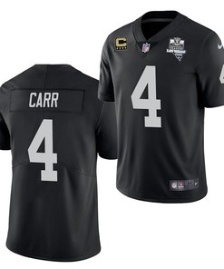 Mens Las Vegas Raiders #4 Derek Carr Black 2020 Inaugural Season With C Patch Vapor Limited Stitched Nfl Jersey - Robokeg