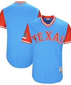 Men's Light Blue/Red Texas Rangers 2018 Players' Weekend Team Jersey - Robokeg