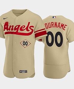 Men's Los Angeles Angels 00 Custom 2022-23 City Connect Gold Jersey - Robokeg