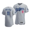 Men's Los Angeles Dodgers A.j. Pollock 11 2020 World Series Champions Alternate Jersey Gray - Robokeg