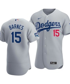 Men's Los Angeles Dodgers Austin Barnes 15 2020 World Series Champions Alternate Jersey Gray - Robokeg