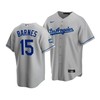 Men's Los Angeles Dodgers Austin Barnes 15 2020 World Series Champions Gray Road Jersey - Robokeg