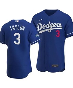 Men's Los Angeles Dodgers Chris Taylor 3 2020 World Series Champions Alternate Jersey Royal - Robokeg