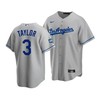 Men's Los Angeles Dodgers Chris Taylor 3 2020 World Series Champions Gray Road Jersey - Robokeg