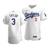 Men's Los Angeles Dodgers Chris Taylor 3 2020 World Series Champions Home Jersey White - Robokeg