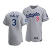 Men's Los Angeles Dodgers Chris Taylor 3 2020 World Series Champions Road Jersey Gray - Robokeg