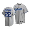 Men's Los Angeles Dodgers Clayton Kershaw 22 2020 World Series Champions Gray Road Jersey - Robokeg