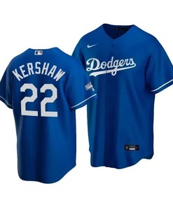 Men's Los Angeles Dodgers Clayton Kershaw 22 2020 World Series Champions Royal Alternate Jersey - Robokeg