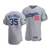 Men's Los Angeles Dodgers Cody Bellinger 35 2020 World Series Champions Road Jersey Gray - Robokeg